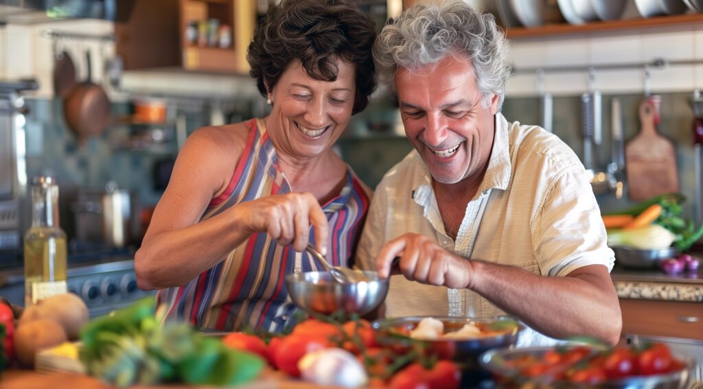 Wellderly couple enjoying themselves