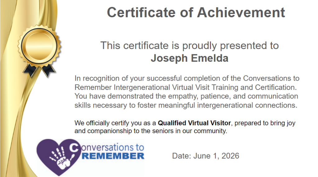Conversations to Remember Certification Program